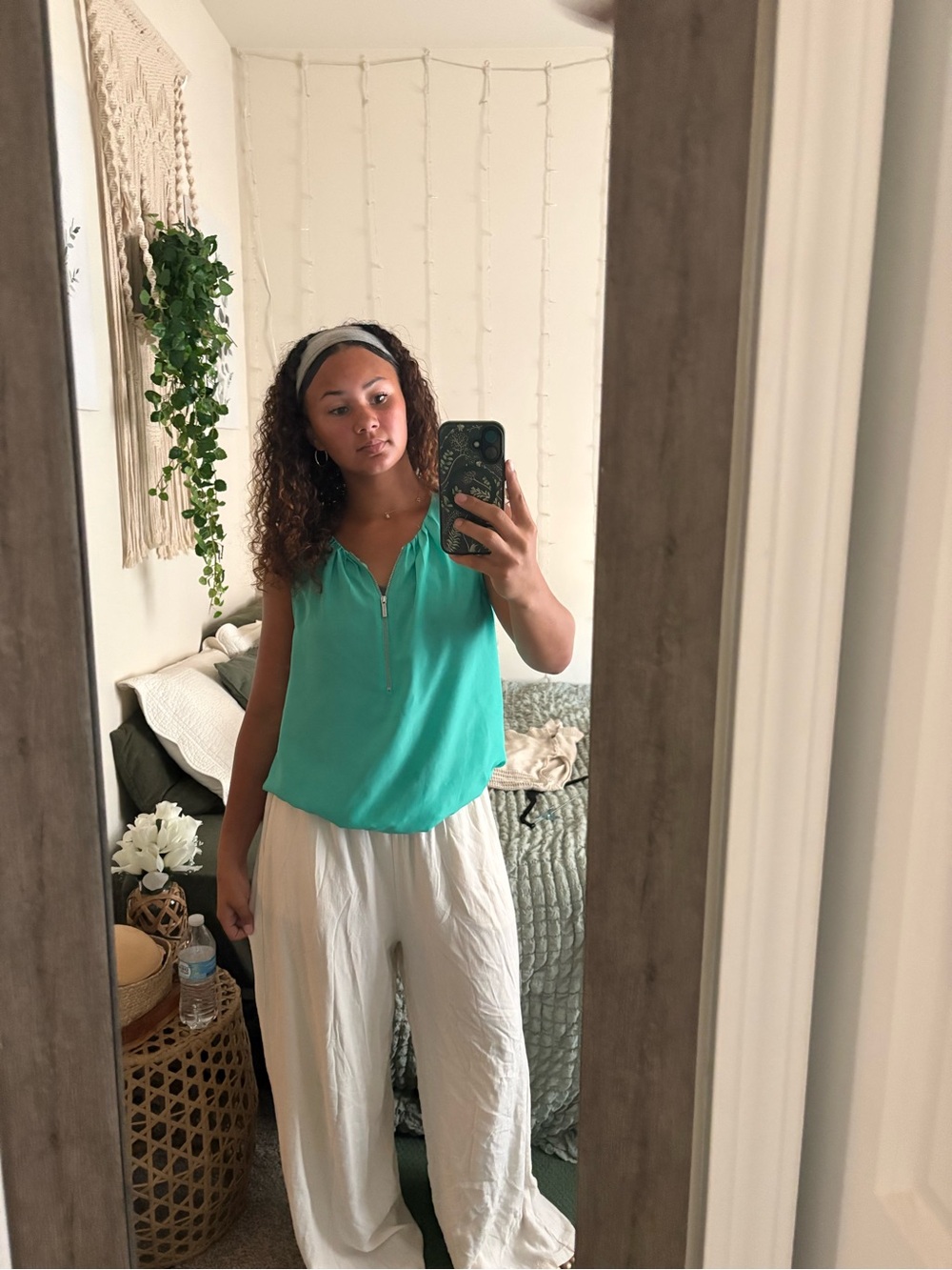 Michael Kors White Wide-Leg Linen Pants
